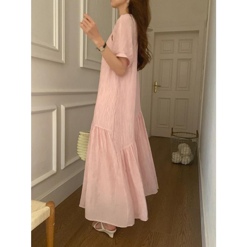 Đầm Thiết Kế Khoét Lỗ Cổ Tròn Phong Cách Mới Mùa Hè 63013
