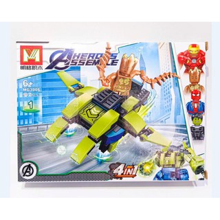 combo set 4 bộ lego lắp ghép siêu nhân 4 mẫu khác nhau