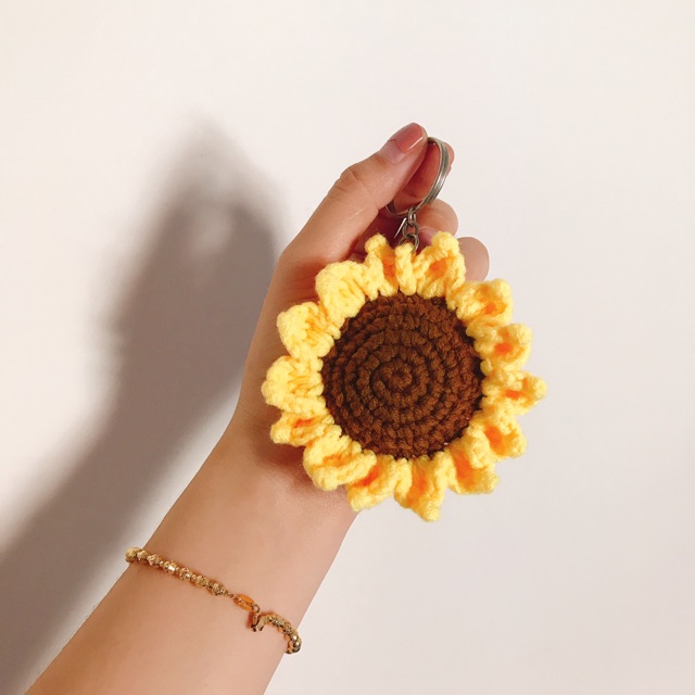 Đom đóm handmade - móc khoá hoa hướng dương - j97 -