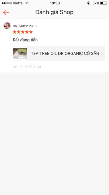 Tinh Dầu Tràm TEA TREE OIL DR ORGANIC ĐỦ BILL ANH