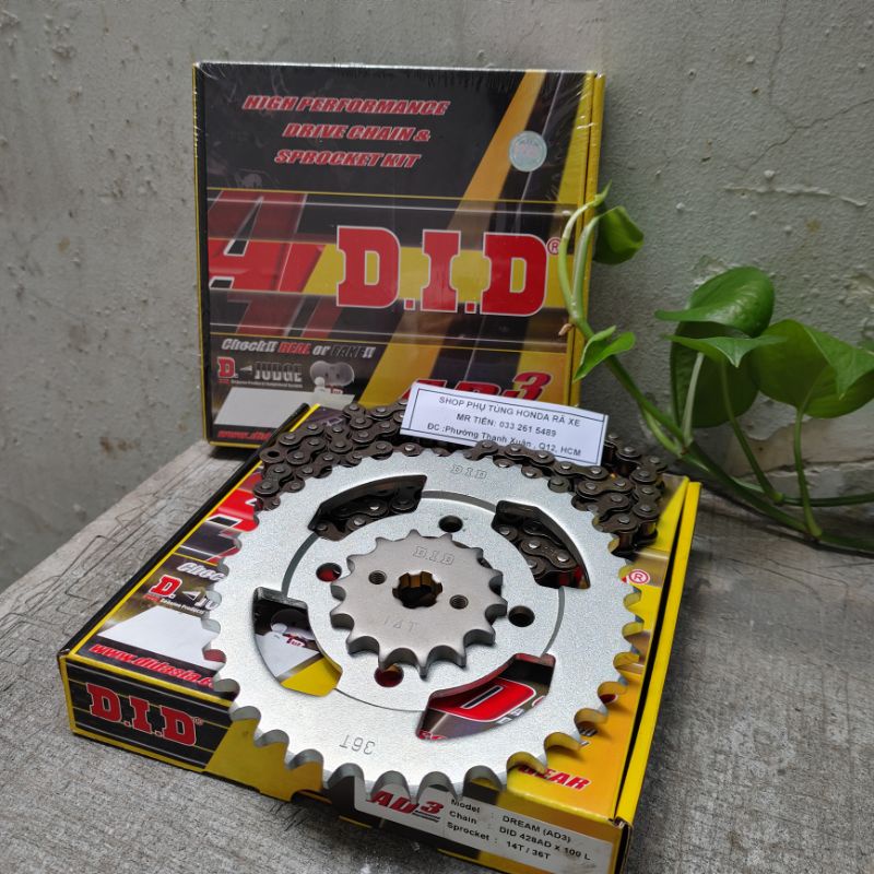 Nhông xích DID 9 li Made In Thailand chính hãng nhập khẩu