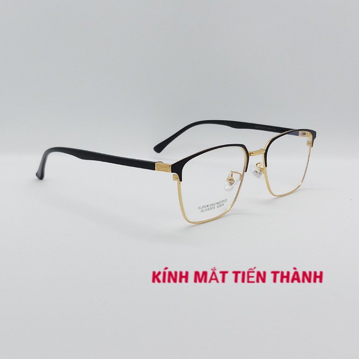 Gọng Nửa Viền Kim Loại Thời Trang HQ Dáng Vuông Mảnh Chất Liệu Đẹp V04 (Nhận Cắt Kính Theo Đơn) - Kính Mắt Tiến Thành