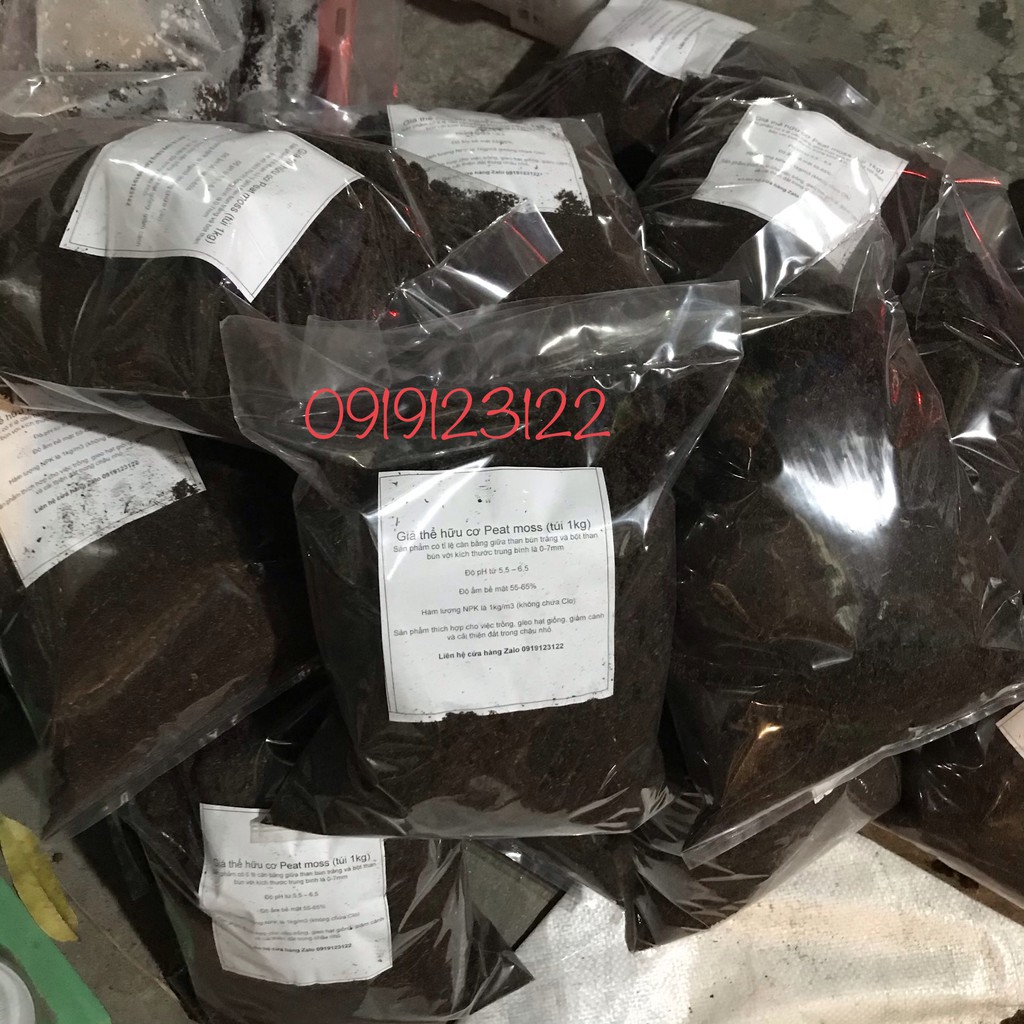 Đất hữu cơ PEATMAN giá thể ươm cây ( 1kg ) gieo hạt hoặc trộn giá thể trồng sen đá cao cấp