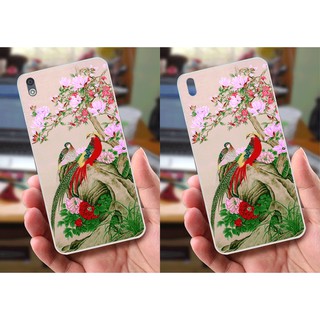 Ốp lưng HTC 816 (dẻo viền trắng trong) - Hình Chim Công, Cá Chép, Cò