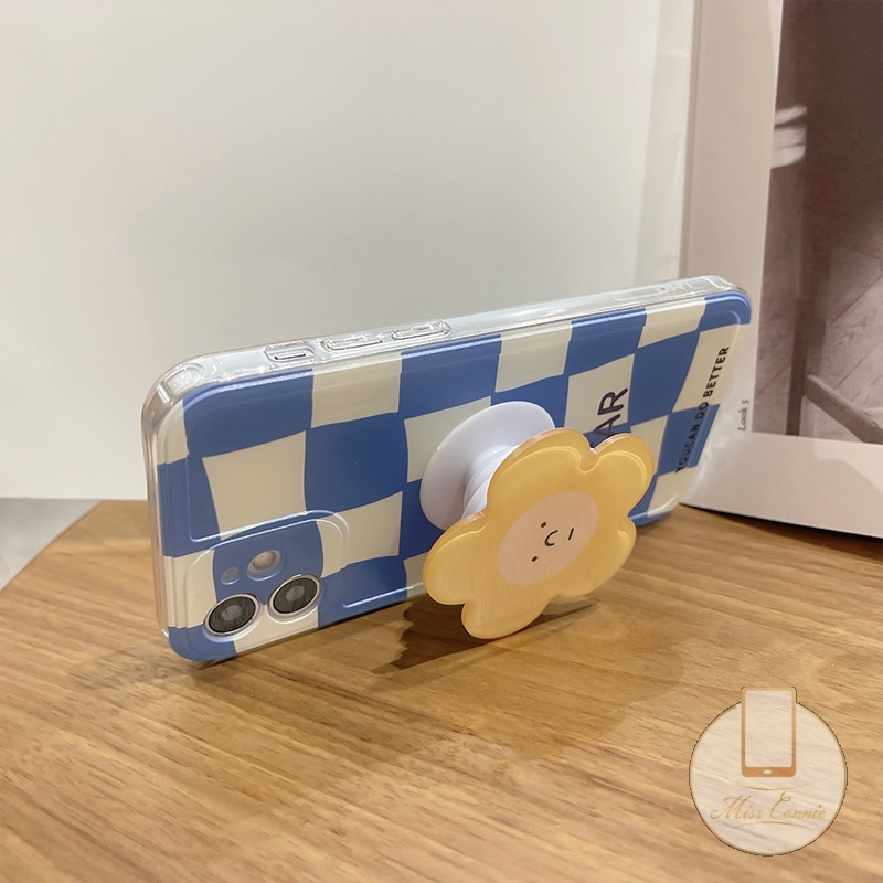 Ốp điện thoại ca rô vuông kèm chân đế thích hợp cho iPhone 12 11 Pro Max XS MAX XR 7 8 6 6s Plus 7Plus SE 2020