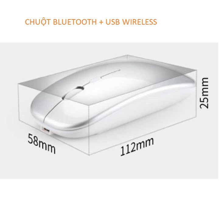 Chuột Bluetooth 5.0 Không Dây Cho Ipad Mac Ios Android Laptop Tablet Pc Smart Phones ( wireless + bluetooth )