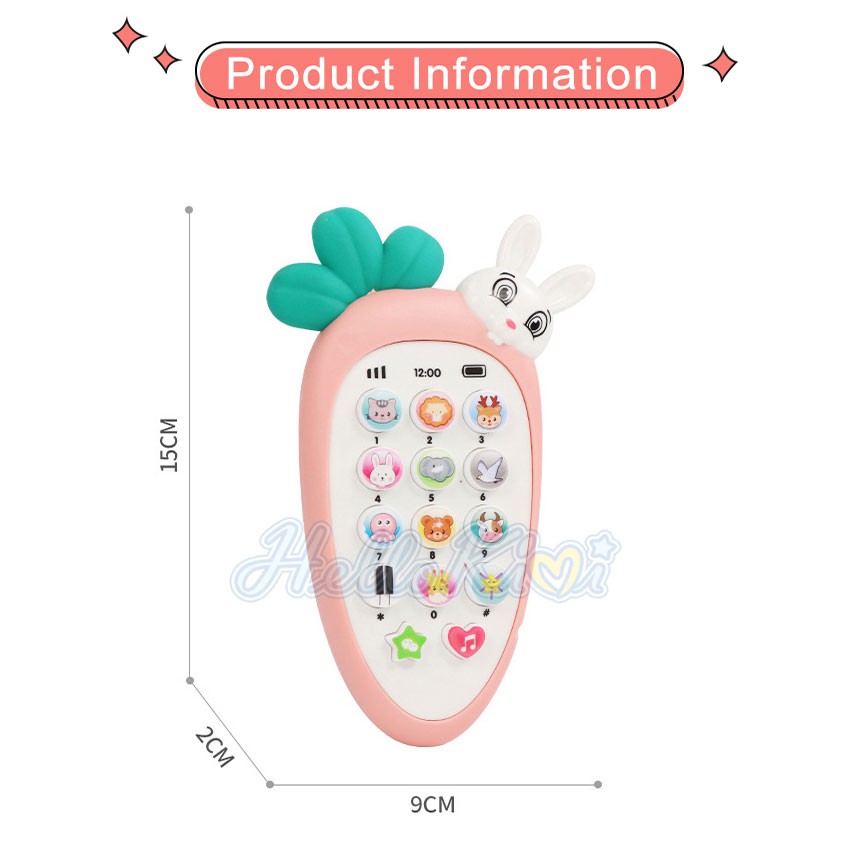 Điện Thoại Đồ Chơi Bằng Silicon Có Đèn Và Dây Đeo Cho Bé 0-1 Tuổi / 2 Aaa Jp4