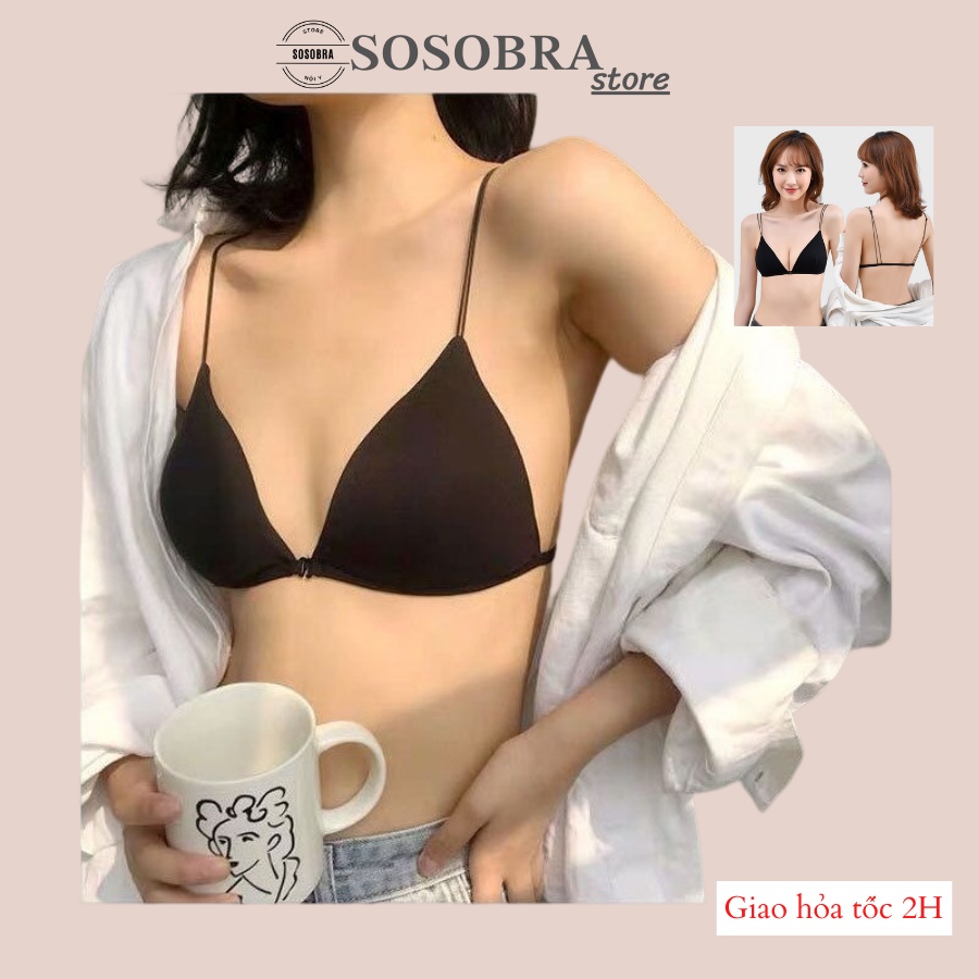 Áo Bra Nữ Cài Trước Không Gọng Đệm Mỏng Chất Cotton Mặc Thoải Mái BR11