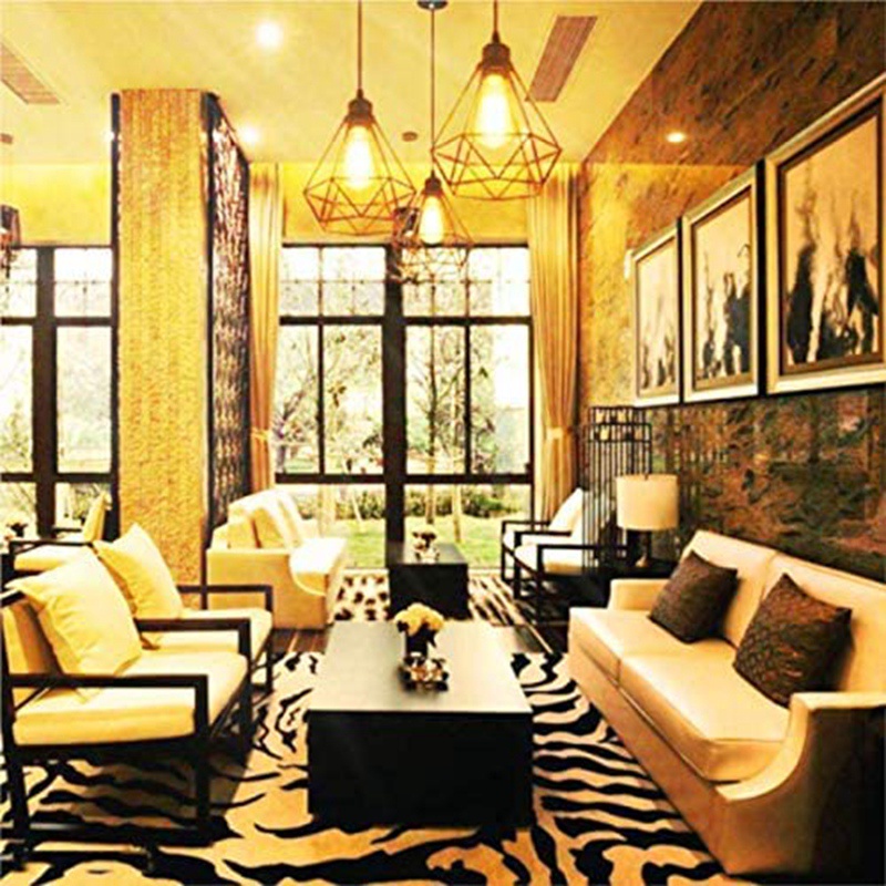 1 Chụp đèn kim loại hình kim cương cổ điển có giá đỡ