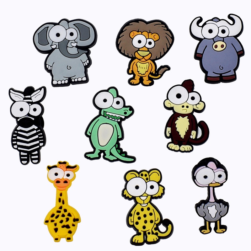 Charm Phụ Kiện Khóa Giày Bằng Cao Su PVC Hình Hoa Động Vật Hoạt Hình Có Thể Tháo Rời Trang Trí Sân Vườn