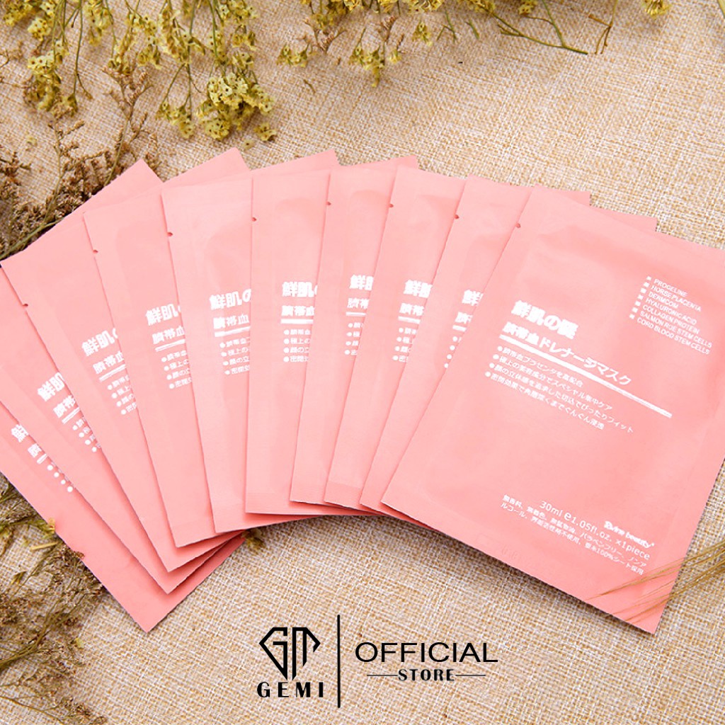 Mặt Nạ Nhau Thai Cừu 🌿𝑭𝒓𝒆𝒆𝒔𝒉𝒊𝒑🌿 Lẻ 1 Mask Cuống Rốn Nhật Bản Rwine Beauty Dưỡng Trắng, Cấp Ẩm, Thải Độc Cho Da [✔️Auth]