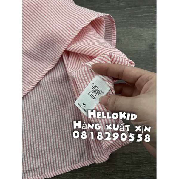 Váy hồng cotton kẻ 1 lớp