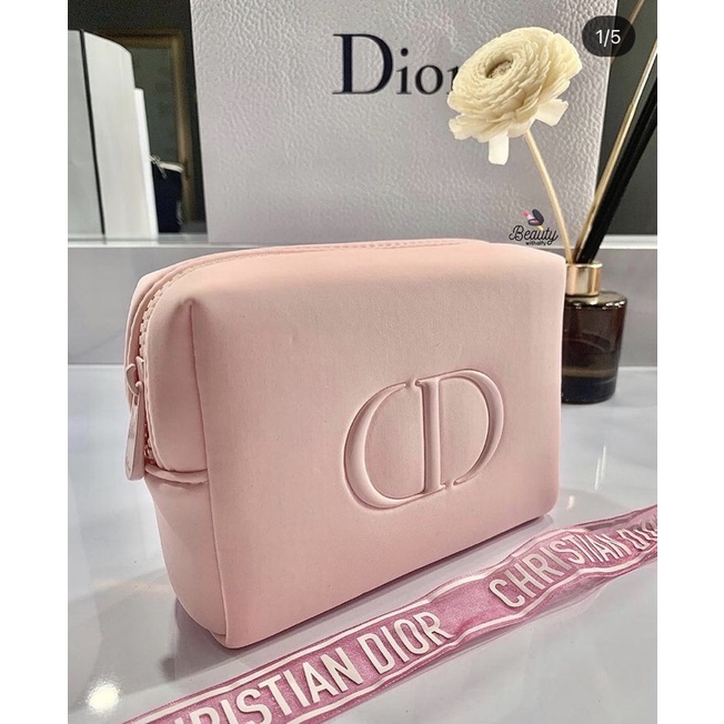 Túi makeup dior gift màu hồng