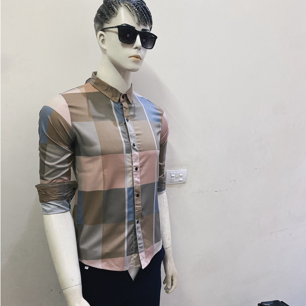 [Sale sốc] Áo sơ mi nam 🥉SALE🥉 dài tay hàn quốc đẹp cổ tàu trắng, kẻ sọc caro cao cấp unisex_ Bonshop1999 ASM001 | BigBuy360 - bigbuy360.vn