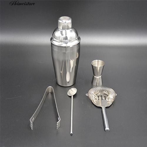 5 in 1 750ml Stainless Steel Cocktail Shaker Mixer Bartender Bar Set Kit Tools