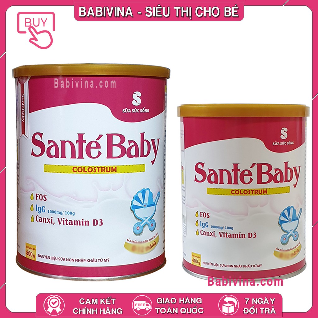 [CHÍNH HÃNG] Sữa Non Sante Baby 400g - 800g | Kháng Thể Sữa Non Nhập Khẩu Từ Mỹ (SanteBaby SantéBaby Santé Baby)