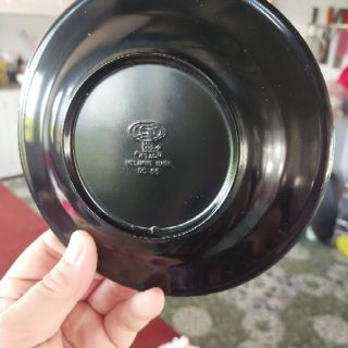 Combo 10 Dĩa lót chén Melamine kiểu vân đá, đen (DC 66)
