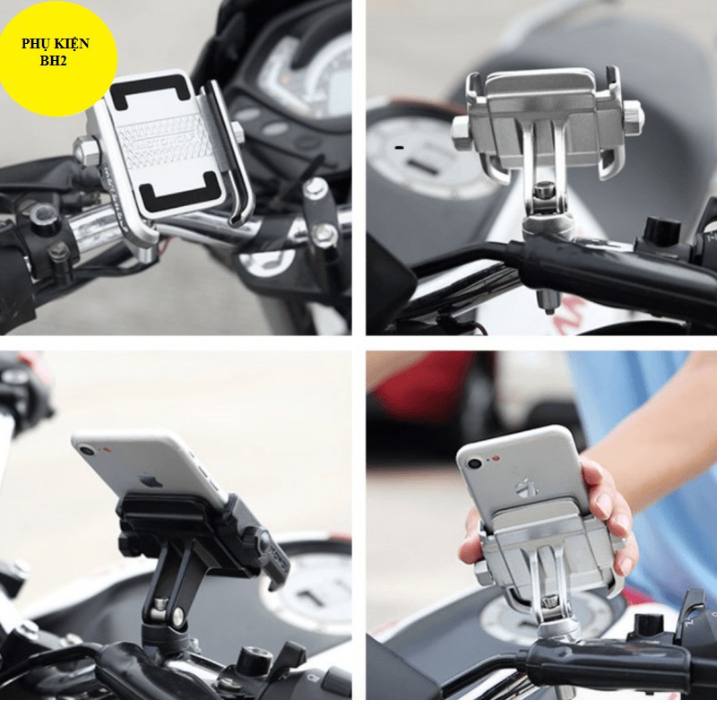 Kẹp Đt trên xe máy Motowolf