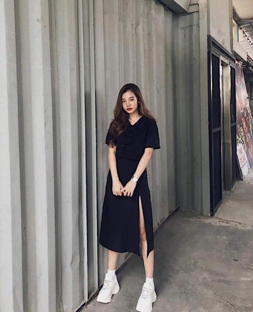 Chân váy midi xẻ tà | BigBuy360 - bigbuy360.vn