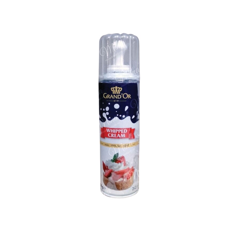 Kem tươi Whipping Cream Grand’Or dạng xịt (kem xịt) 250g - [Chỉ ship Hoả Tốc Hà Nội]