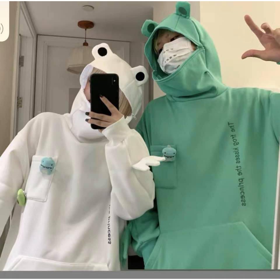 Áo hoodie ếch Ulzzang Hàn Quốc form rộng unisex nam nữ
