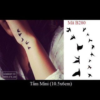 Xăm dán tattoo đàn chim B280