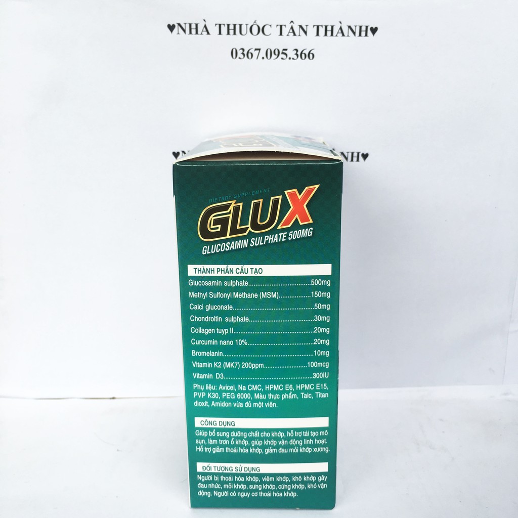 Glux dưỡng khớp Glucosamin 500mg