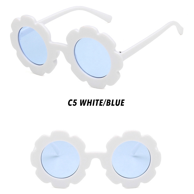 Kính Mát Gọng Tròn Họa Tiết Hoa Hướng Dương Cho Bé