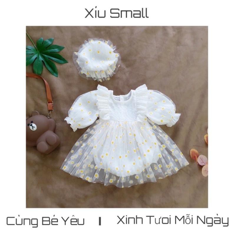 Váy body cúc hoạ mi kèm tặng nón cho bé gái rất xinh 👗 *
