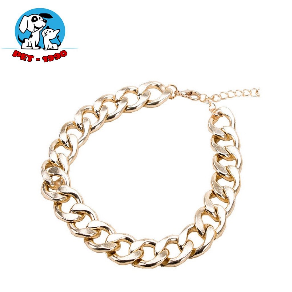 Vòng Cổ Xích Mạ Vàng Sang Chảnh Siêu Cho Chó Mèo