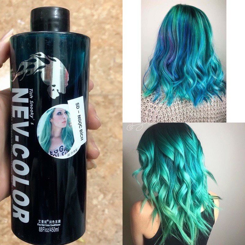 NHUỘM PHỦ BÓNG XANH NGỌC BÍCH, THUỐC NHUỘM PHỦ BÓNG HÀN QUỐC  NEV - COLOR
