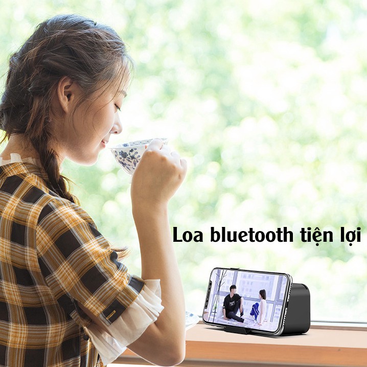 [Mã ELFLASH5 giảm 20K đơn 50K] Loa Bluetooth Không Dây Kiêm Đồng Hồ Báo Thức Mặt Gương Hiển Thị Đèn Led