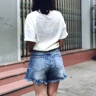 Quần short jeans nữ mềm zara