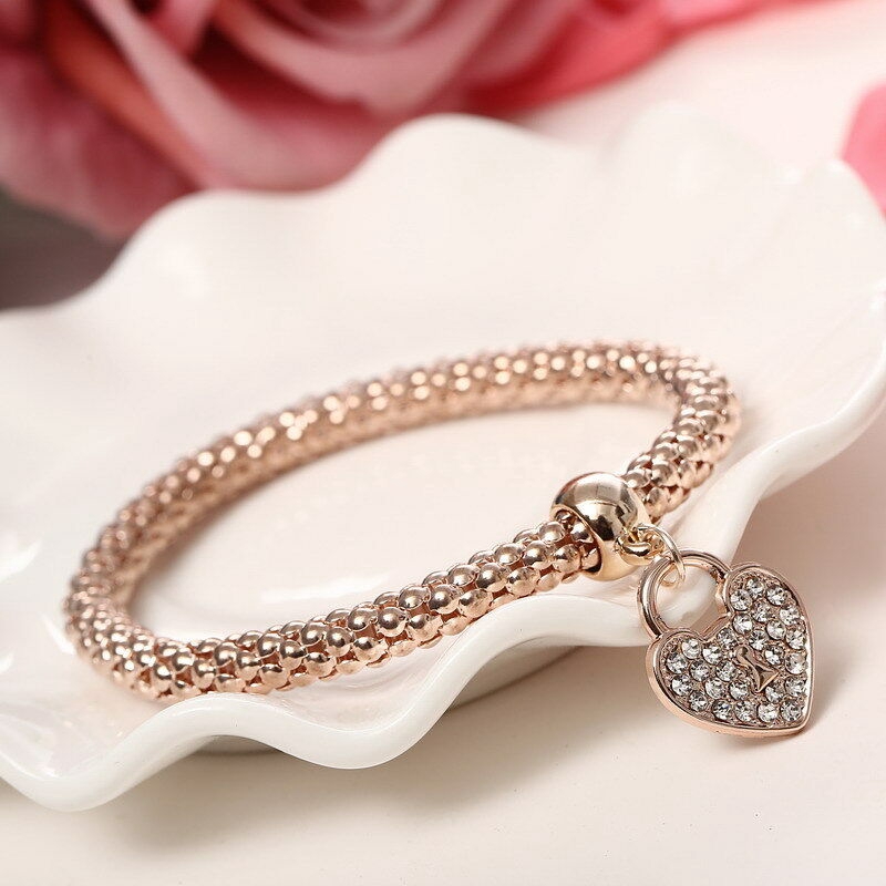 Bộ 3 vòng tay xi vàng hồng hợp thời trang cho nữ