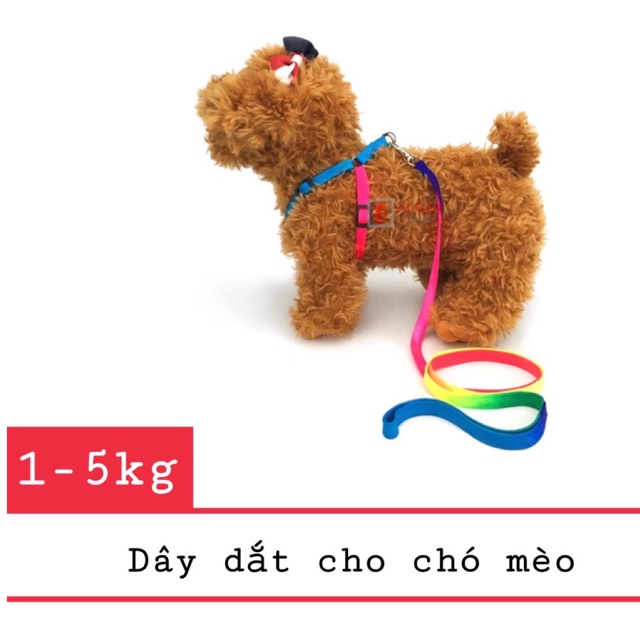 Dây dắt yếm 7 màu cho chó mèo - Phụ kiện cho chó mèo 1-5kg