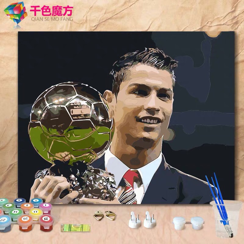 [Order]Tranh sơn dầu số hóa tự tô hình Ronaldo