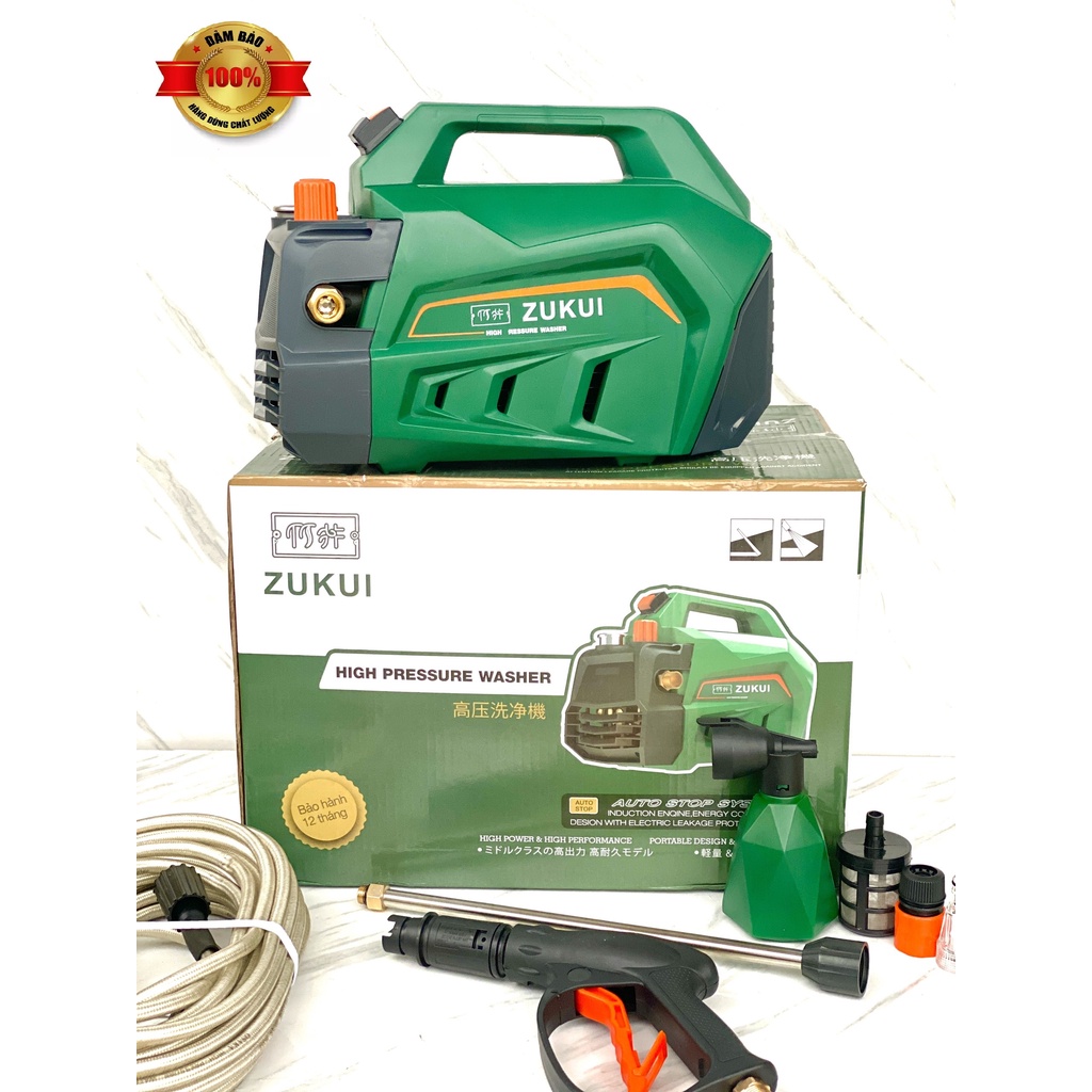 Máy rửa xe zukui s8 3000w thế hệ mới công nghệ cải tiến siêu mạnh có chỉnh áp