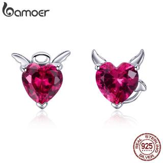 Khuyên Tai bamoer Thiên Thần & Ác Quỷ Đính Đá Pha Lê Tinh Tế Cho Cặp Đôi