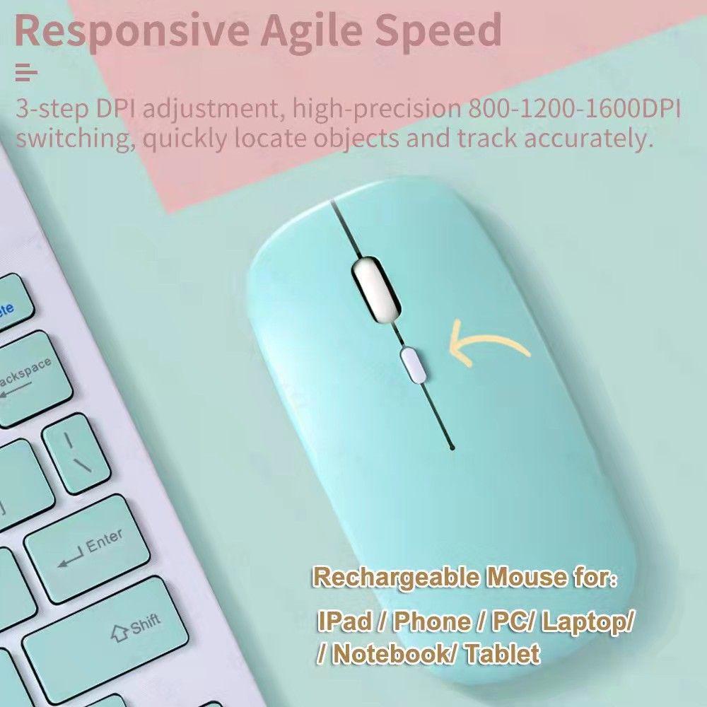 Bàn Phím Và Chuột không dây Bluetooth Siêu Mỏng Sạc Được Thời Trang Chuyên Nghiệp 7/10 inch