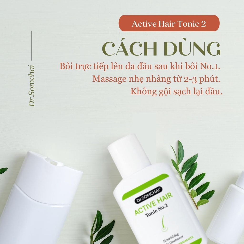 Lotion nuôi dưỡng tóc Dr.Somchai ACTIVE HAIR TONIC NO.2 cung cấp collagen thúc đẩy mọc tóc