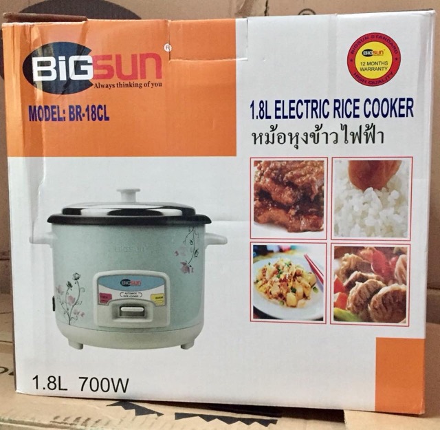 Nồi cơm điện chống dính nắp rời Bigsun BR-18CL 1.8 lít