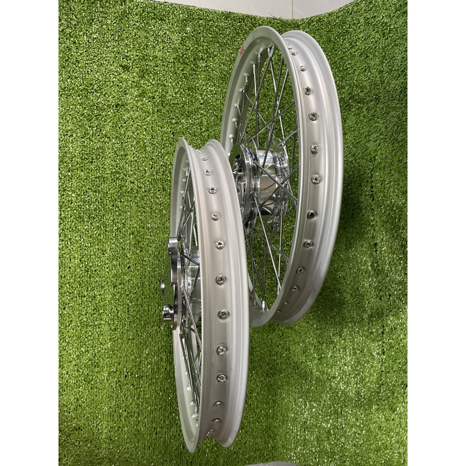 CĐN X1R dành cho xe wave va dream đùm crom niềng nhôm X1R bạc  kèm má đùm trước và sau crom gắn như zin