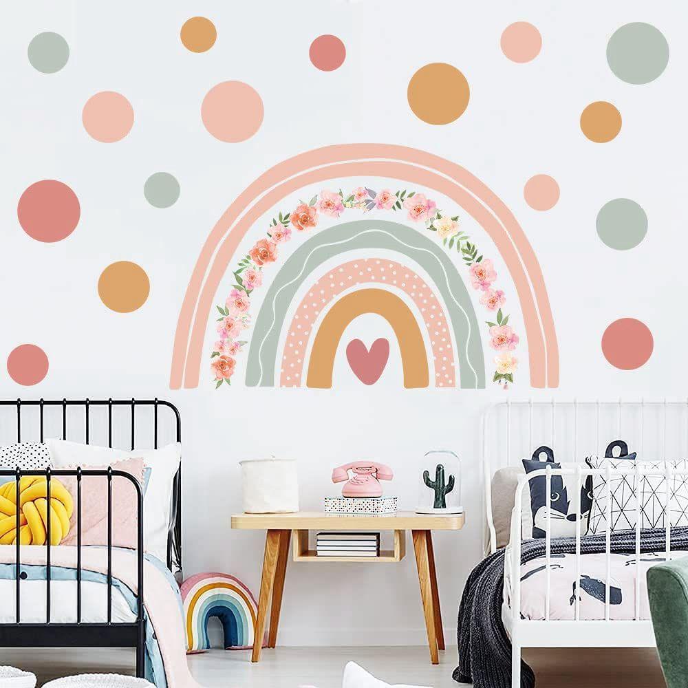 Miếng Dán Tường Trang Trí Họa Tiết Chấm Bi Màu Ngà Phong Cách Boho Bền Bỉ Dành Cho Phòng Ngủ / Nhà Trẻ