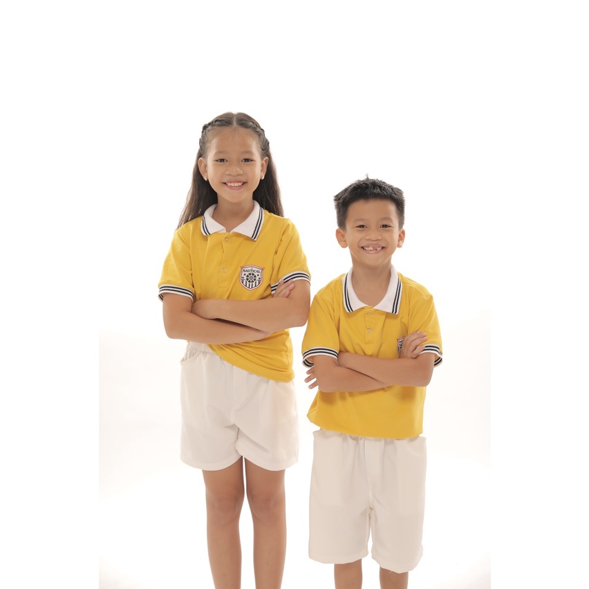 Áo gia đình cổ trụ Familylove - Đồng phục gia đình polo họa tiết logo đơn giản cổ phối sọc chất Da Cá cao cấp siêu mềm m