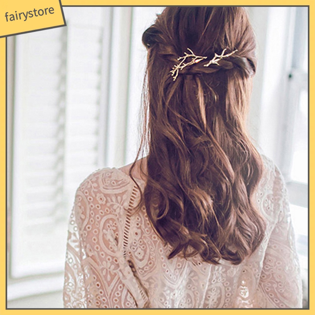 Kẹp Tóc Hình Sừng Hươu Vintage Cho Nữ 1 Cái