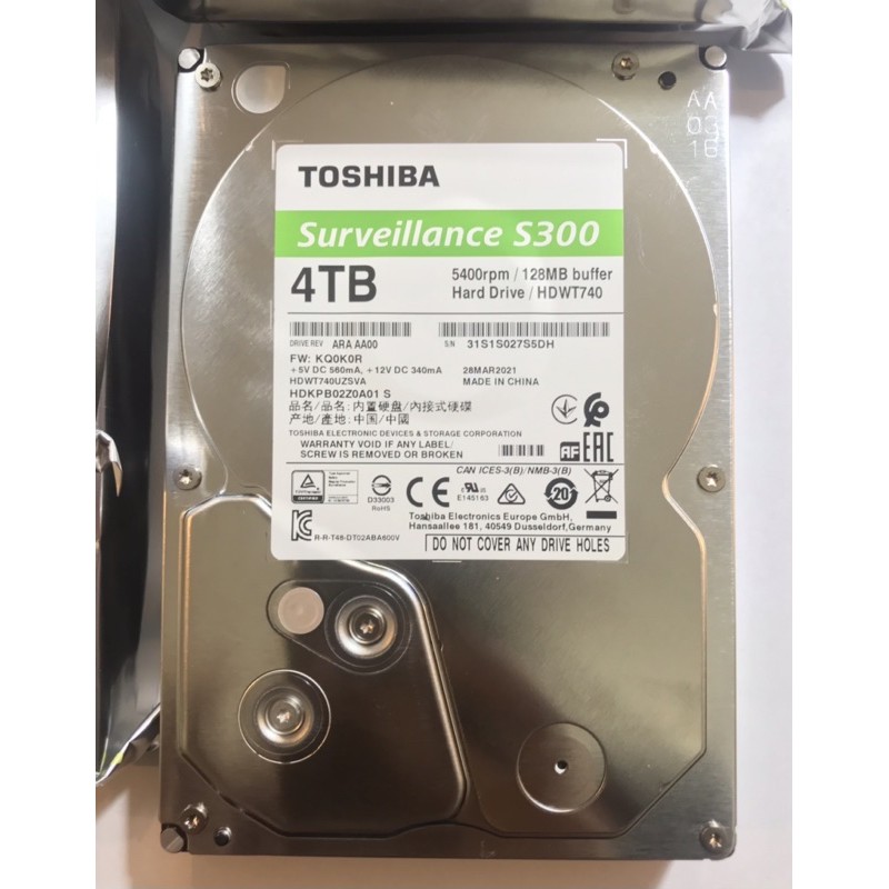 Ổ cứng HDD 4TB TOSHIBA SURVEILLANCE chuyên dùng Camera 24/7