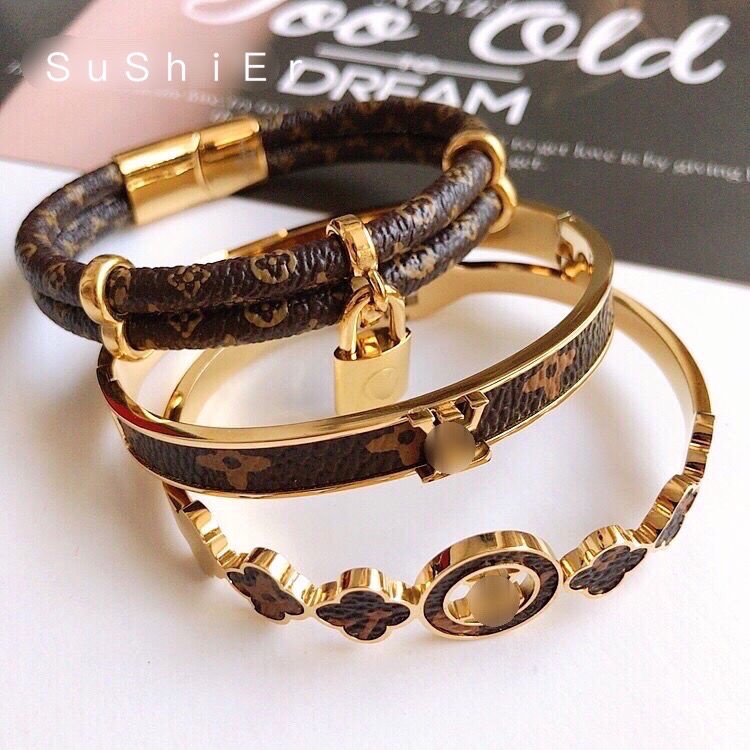 Vòng Tay Lv Bằng Thép Titan Chống Phai Màu Thời Trang Dành Cho Nữ