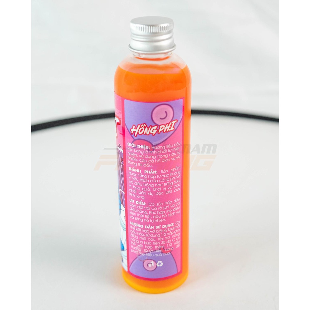 01 chai Hồng Phi Kim Long, chuyên câu cá Rô Phi, Diêu Hồng. 240ML