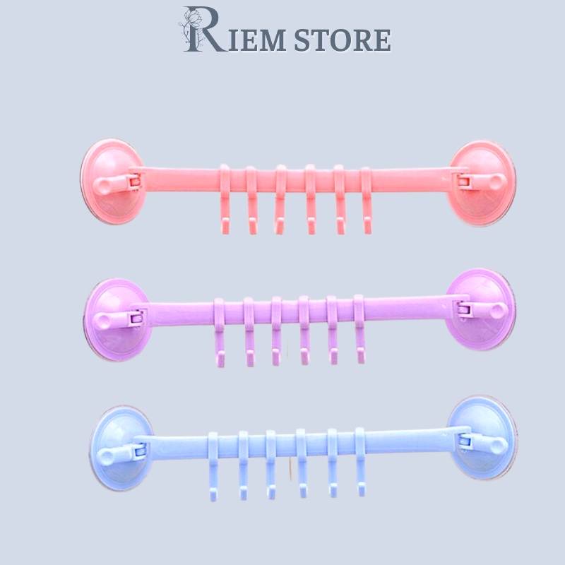 Móc Hút Chân Không, Móc treo đồ hút chân không tiện dụng thanh 6 móc