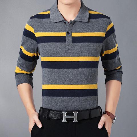 Áo thun Polo tay dài cổ bẻ thời trang Hàn Quốc cho nam